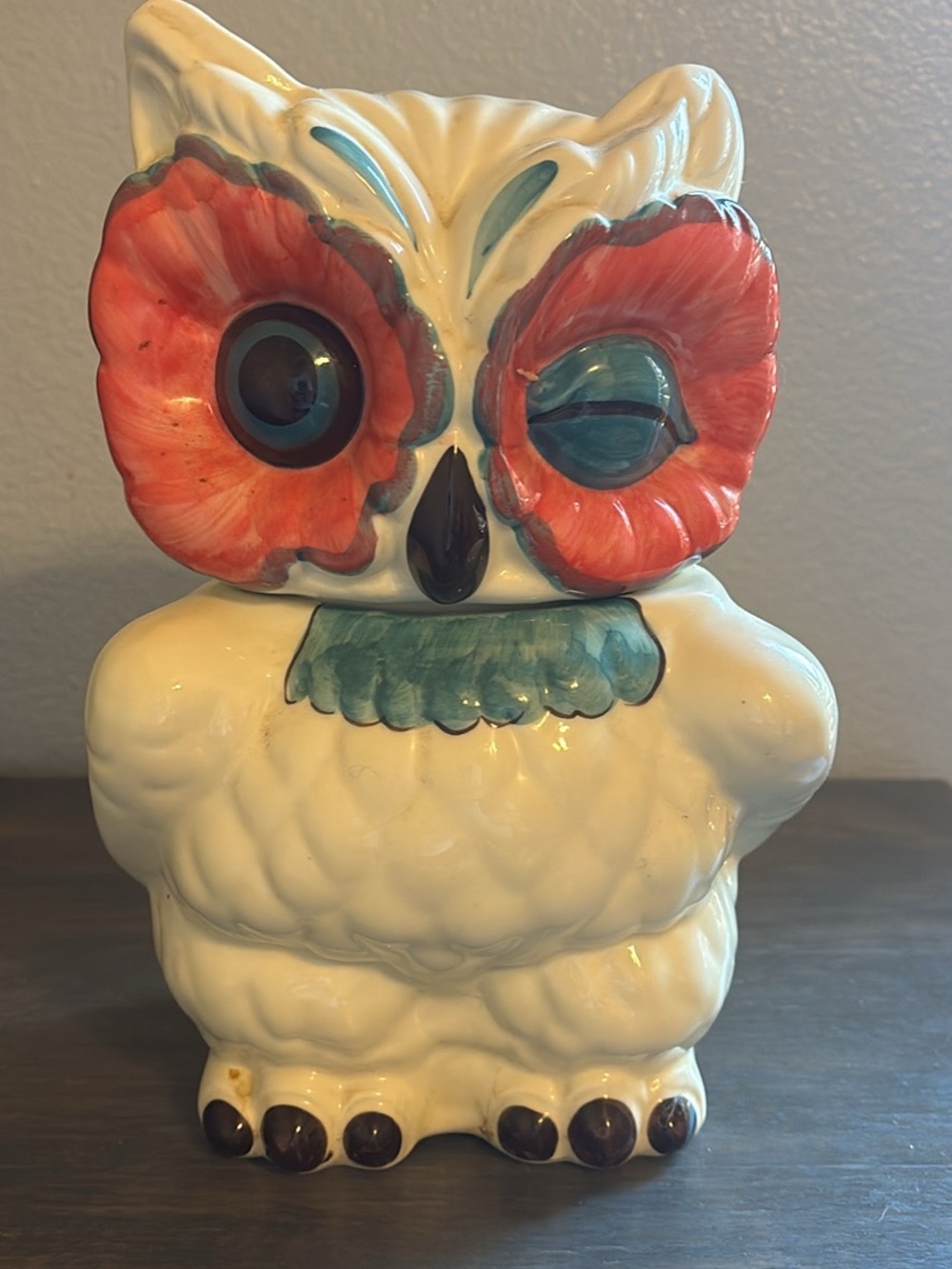 Anthropologie Ceramic Owl Cookie Jar